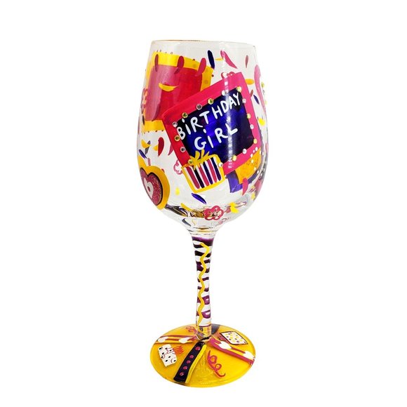 Lolita BIRTHDAY GIRL Love My Wine Collection Hand Painted Wine Glass 15 oz - Picture 9 of 11